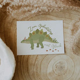 Postkarte Dino - Geburtstag Dinosaurier Stegosaurus