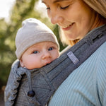 Babytrage MySol Tweed - recycled cotton, nachhaltig: Mit Schnallenhüftgurt - siebenKÄSEhoch
