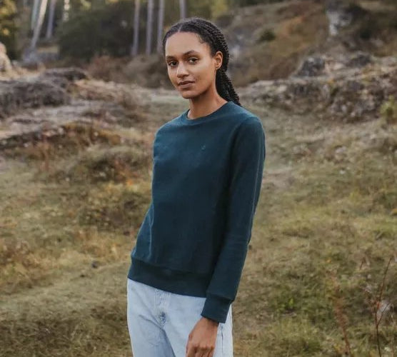 Sweater Sanna | Waldgrün aus Bio-Baumwolle - siebenKÄSEhoch