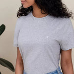 T-Shirt Alva | Hellgrau aus Bio-Baumwolle - siebenKÄSEhoch