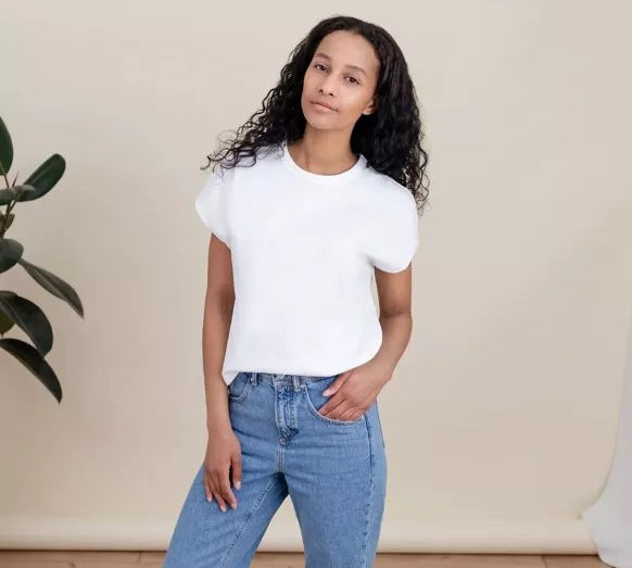 T-Shirt Nela | Weiß aus Bio-Baumwolle - siebenKÄSEhoch