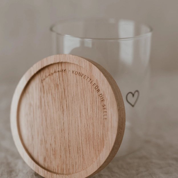 Vorratsglas Herz Schwarz 13Cm - siebenKÄSEhoch