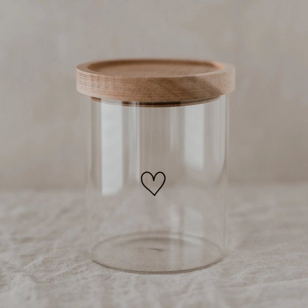 Vorratsglas Herz Schwarz 13Cm - siebenKÄSEhoch